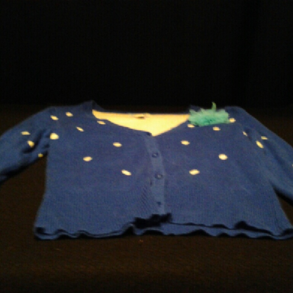 Old Navy cobalt blue Girls flower cardigan sweater